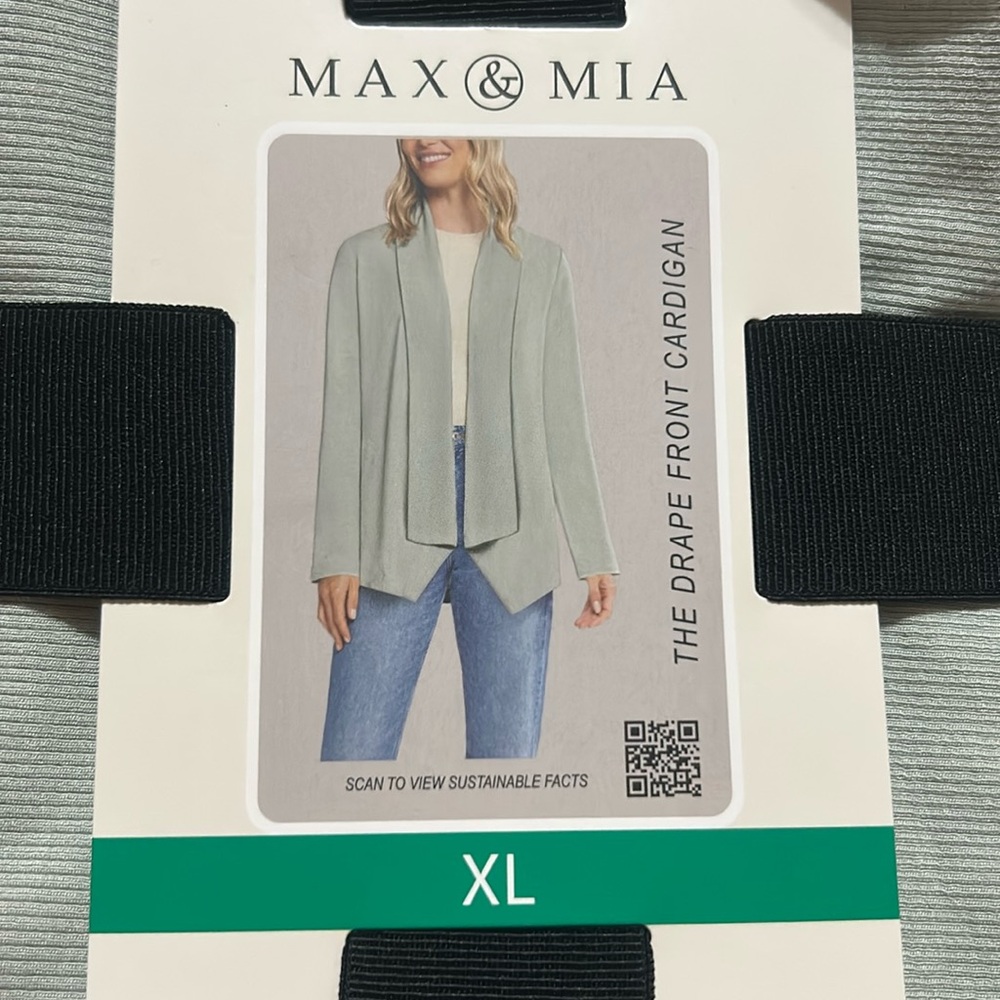 Max&Mia Women's Lightweight Cardigan Color Light Olive XL NWT